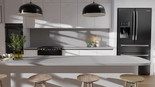 Film adhésif décoratif effet granit gris Cardoso texturé Cover Styl NH39 pour rénovation de cuisine, meuble, mur et salle de bain.
