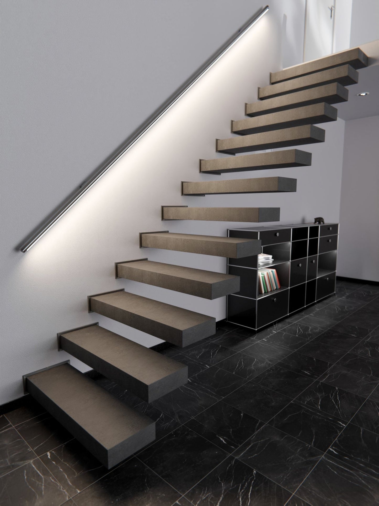 Film adhésif décoratif haute résistance béton gris foncé Cement Dark urbain Cover Styl HR-U20 pour rénovation de cuisine, meuble, mur et plan de travail.