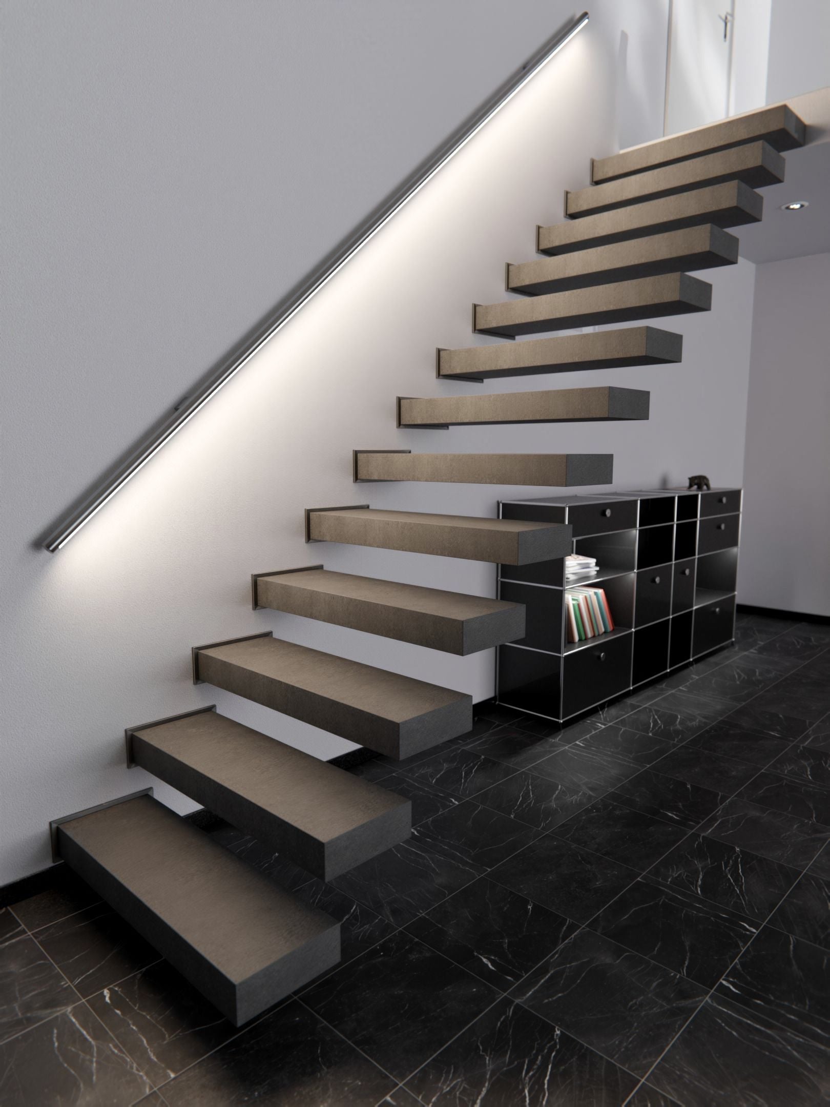 Film adhésif décoratif haute résistance béton gris foncé Cement Dark urbain Cover Styl HR-U20 pour rénovation de cuisine, meuble, mur et plan de travail.