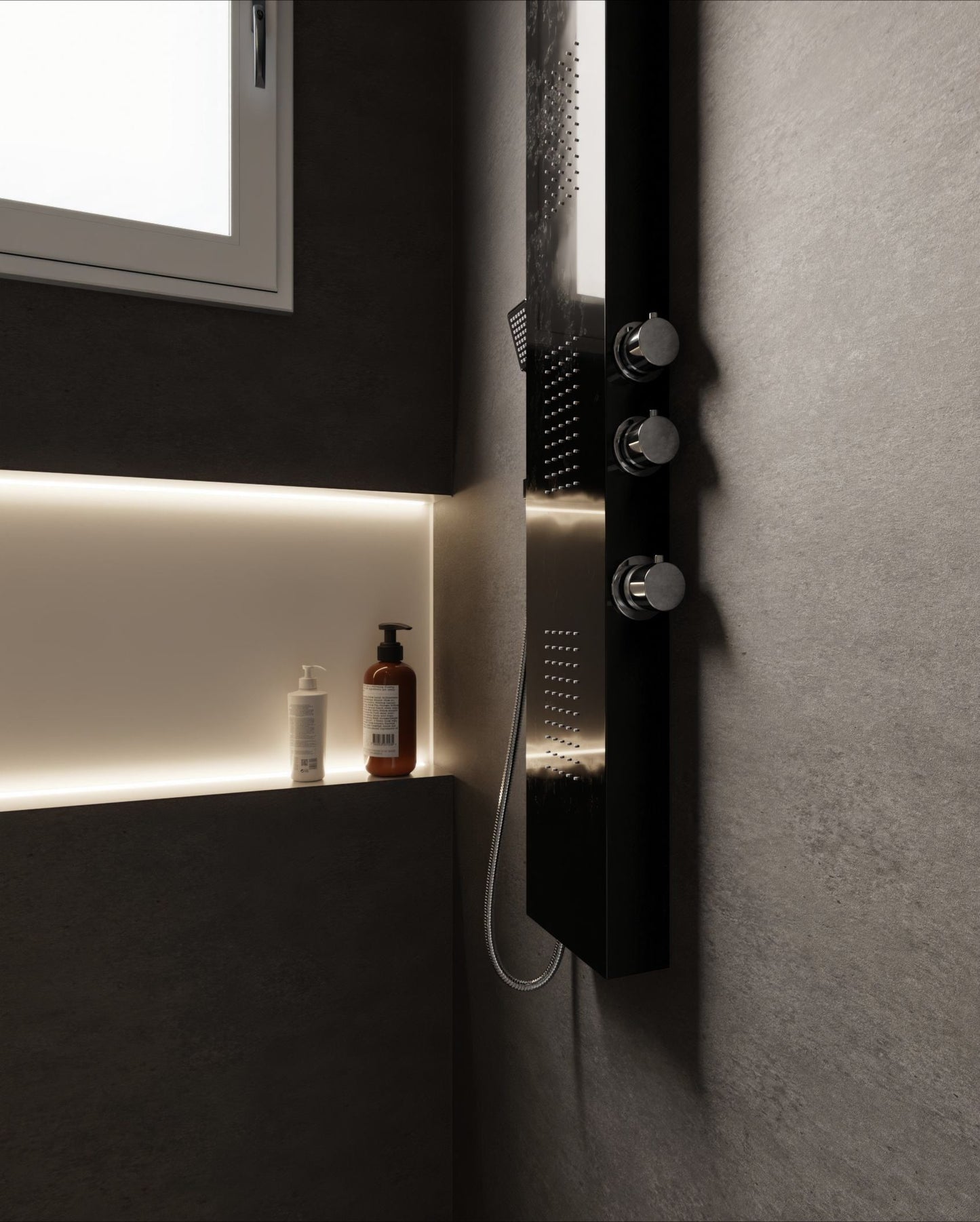 Film adhésif décoratif haute résistance béton gris foncé Cement Dark urbain Cover Styl HR-U20 pour rénovation de cuisine, meuble, mur et plan de travail.