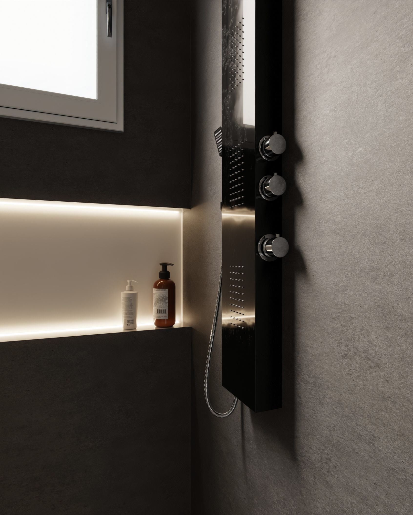 Film adhésif décoratif haute résistance béton gris foncé Cement Dark urbain Cover Styl HR-U20 pour rénovation de cuisine, meuble, mur et plan de travail.