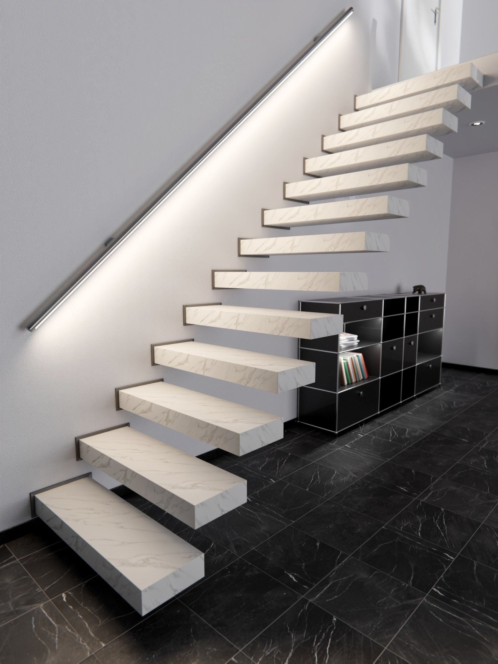 Film adhésif décoratif haute résistance pierre marbre blanc Statuary White Cover Styl HR-NE31 pour rénovation de cuisine, plan de travail, mur et salle de bain.
