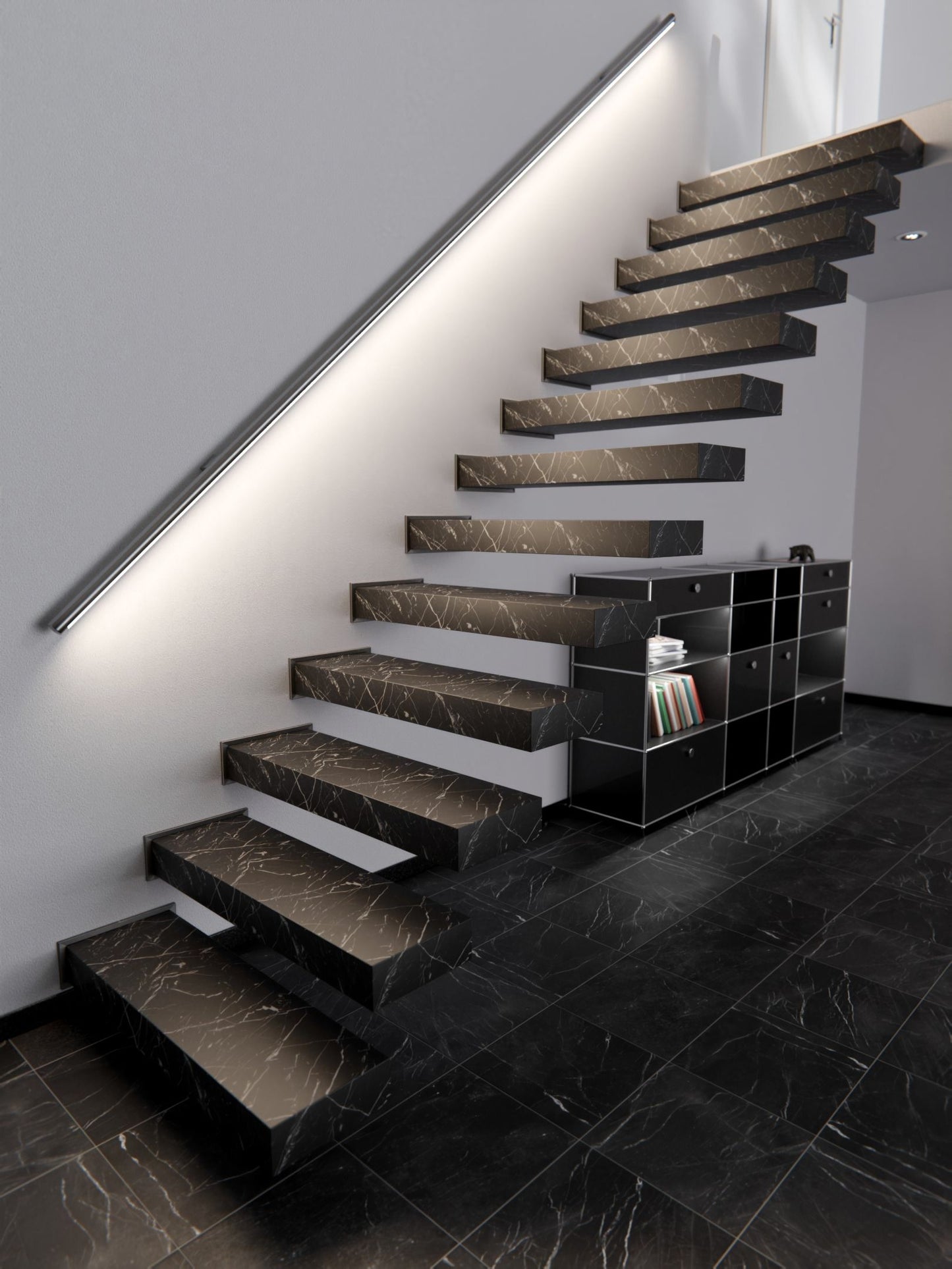 Film adhésif décoratif haute résistance pierre marbre noir Nero Marquina Cover Styl HR-U50 pour rénovation de cuisine, plan de travail, mur et salle de bain