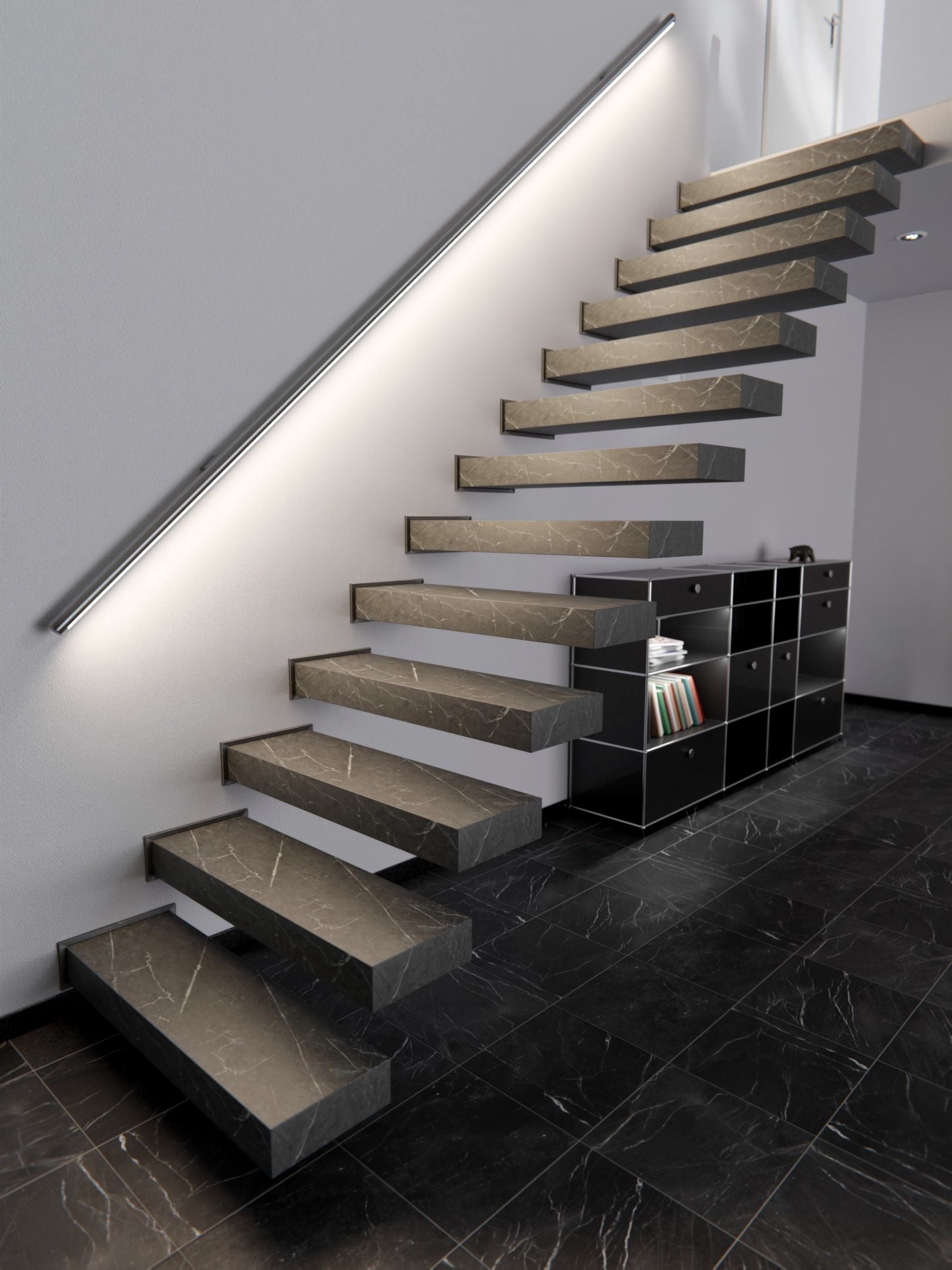 Film adhésif décoratif haute résistance pierre marbre noir Armani Nero Cover Styl HR-NF98 pour rénovation de cuisine, plan de travail, mur et salle de bain.