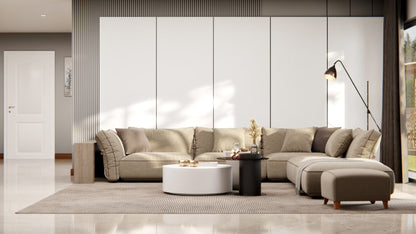 Film adhésif décoratif Cover Styl J4 blanc laqué posé sur table et mur du salon