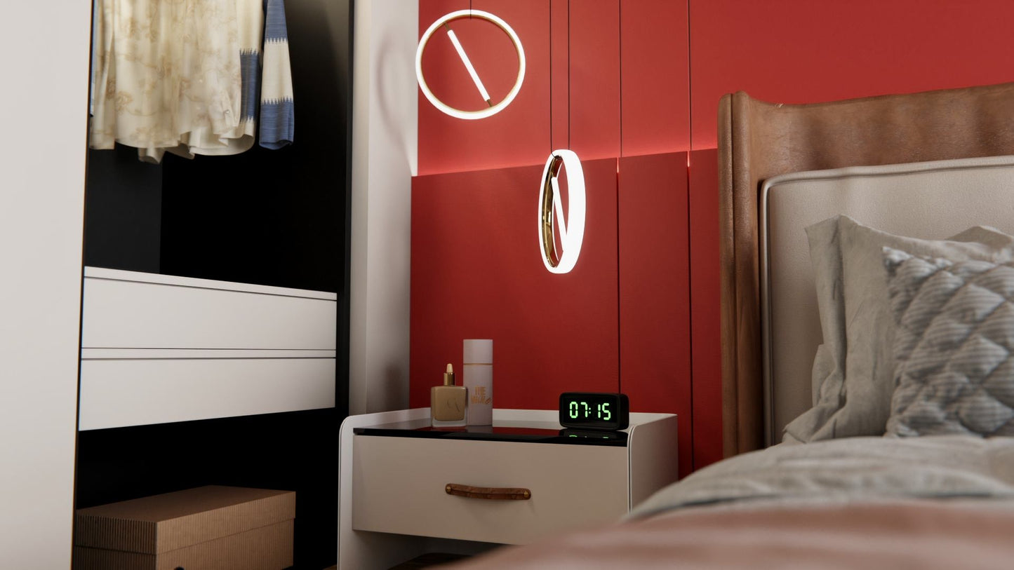 Film adhésif décoratif Cover Styl L2 rouge piment sur mur de chambre