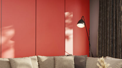 Film adhésif décoratif Cover Styl L2 rouge piment sur mur de salon