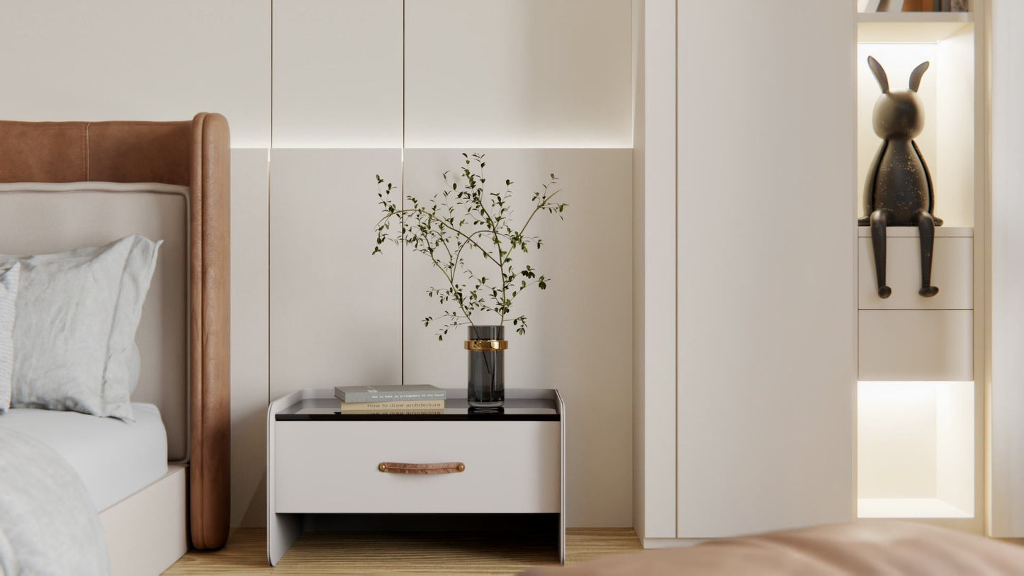 Film adhésif décoratif Cover Styl M10 beige lait d'avoine sur dressing