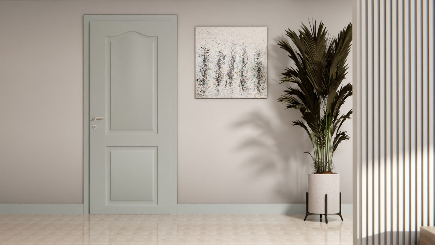 Film adhésif décoratif Cover Styl M4 bleu pâle posé sur porte