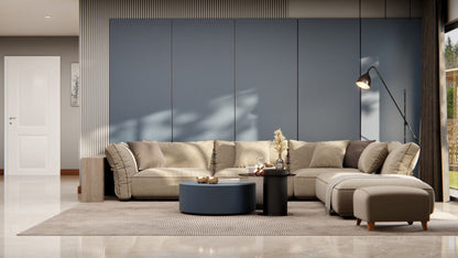  Film adhésif décoratif Cover Styl M6 bleu acier sur table et mur de salon
