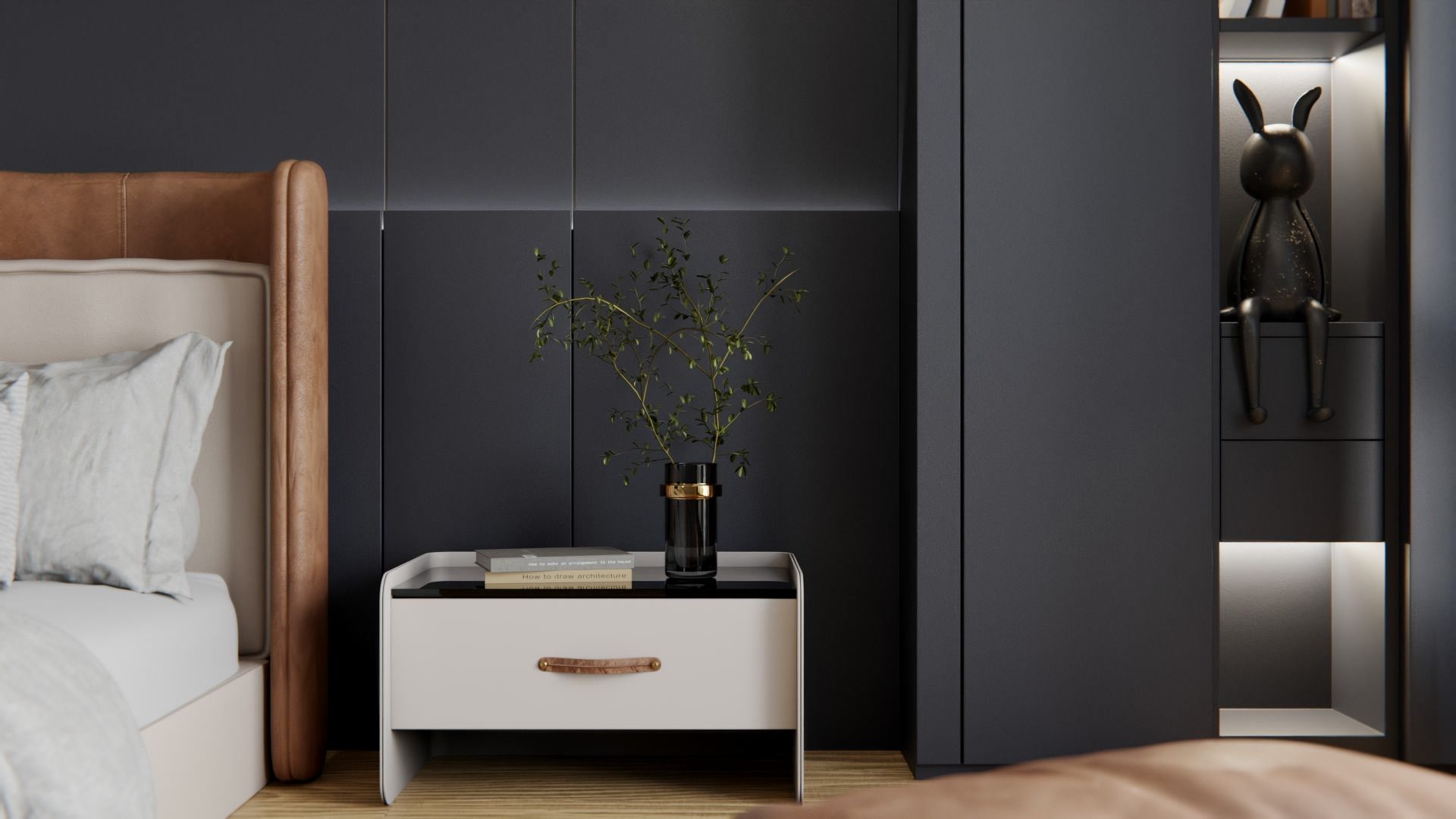 Film adhésif décoratif Cover Styl M9 bleu nuit sur dressing