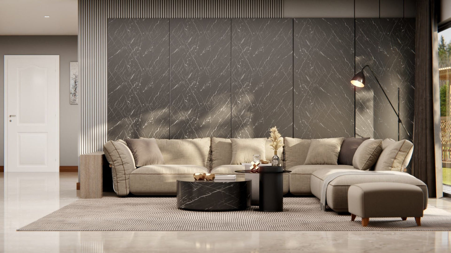 Film adhésif décoratif effet marbre grigio marquina Cover Styl MK14 pour rénovation meuble et surface
