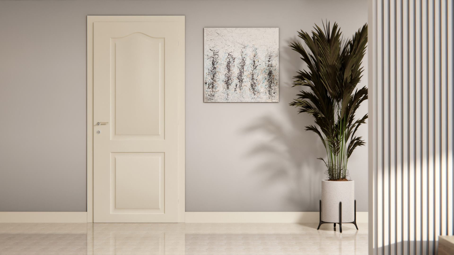 Film adhésif décoratif Cover Styl N3 porcelaine posé sur une porte