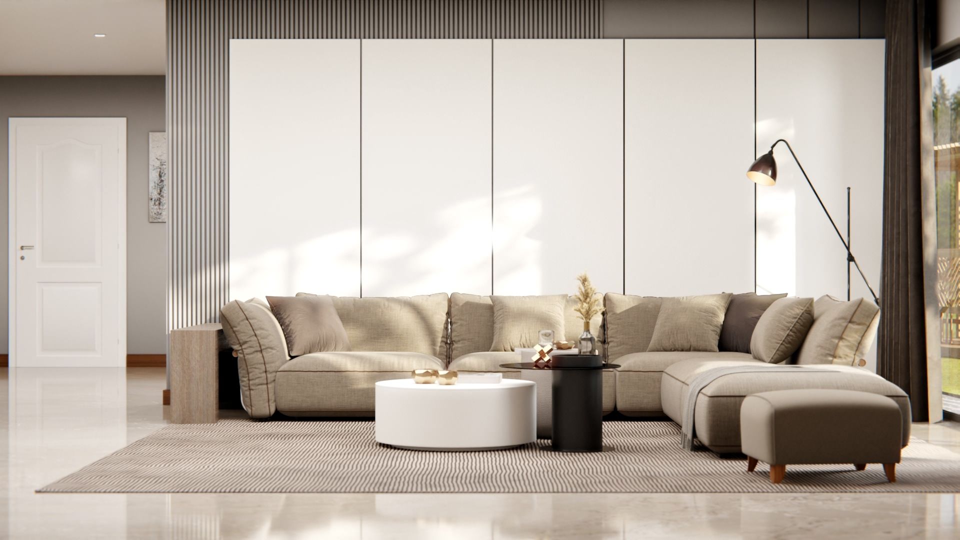 Film adhésif décoratif Cover Styl NE77 coquille d'œuf sur table et mur du salon