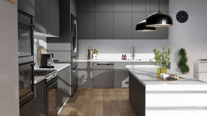 Film adhésif décoratif Cover Styl NE80 gris graphite sur façades de cuisine
