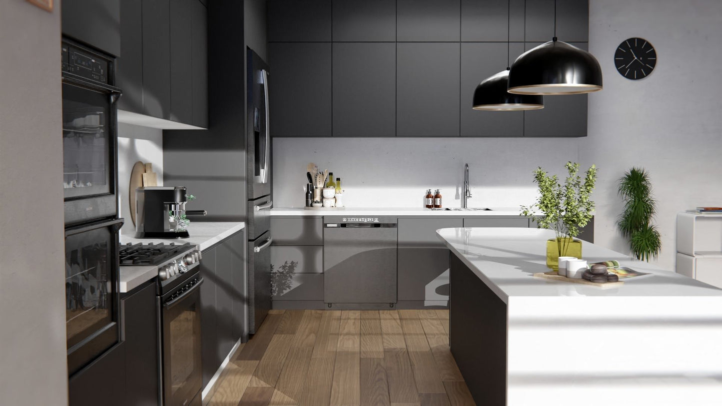  Film adhésif décoratif Cover Styl NE81 noir charbon sur façades de cuisine