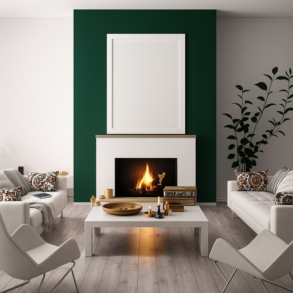 Film adhésif décoratif Cover Styl NE83 vert mousse posé sur le mur