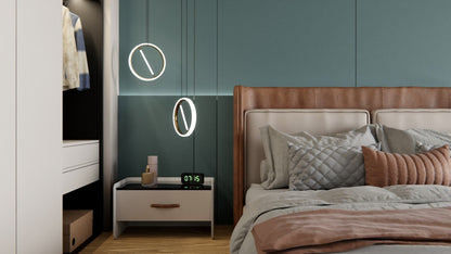 Film adhésif décoratif Cover Styl NF06 blues posé sur mur de la chambre