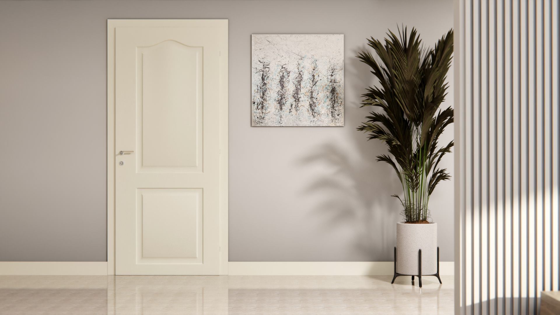 Film adhésif décoratif Cover Styl NH02 blanc poudré posé sur porte