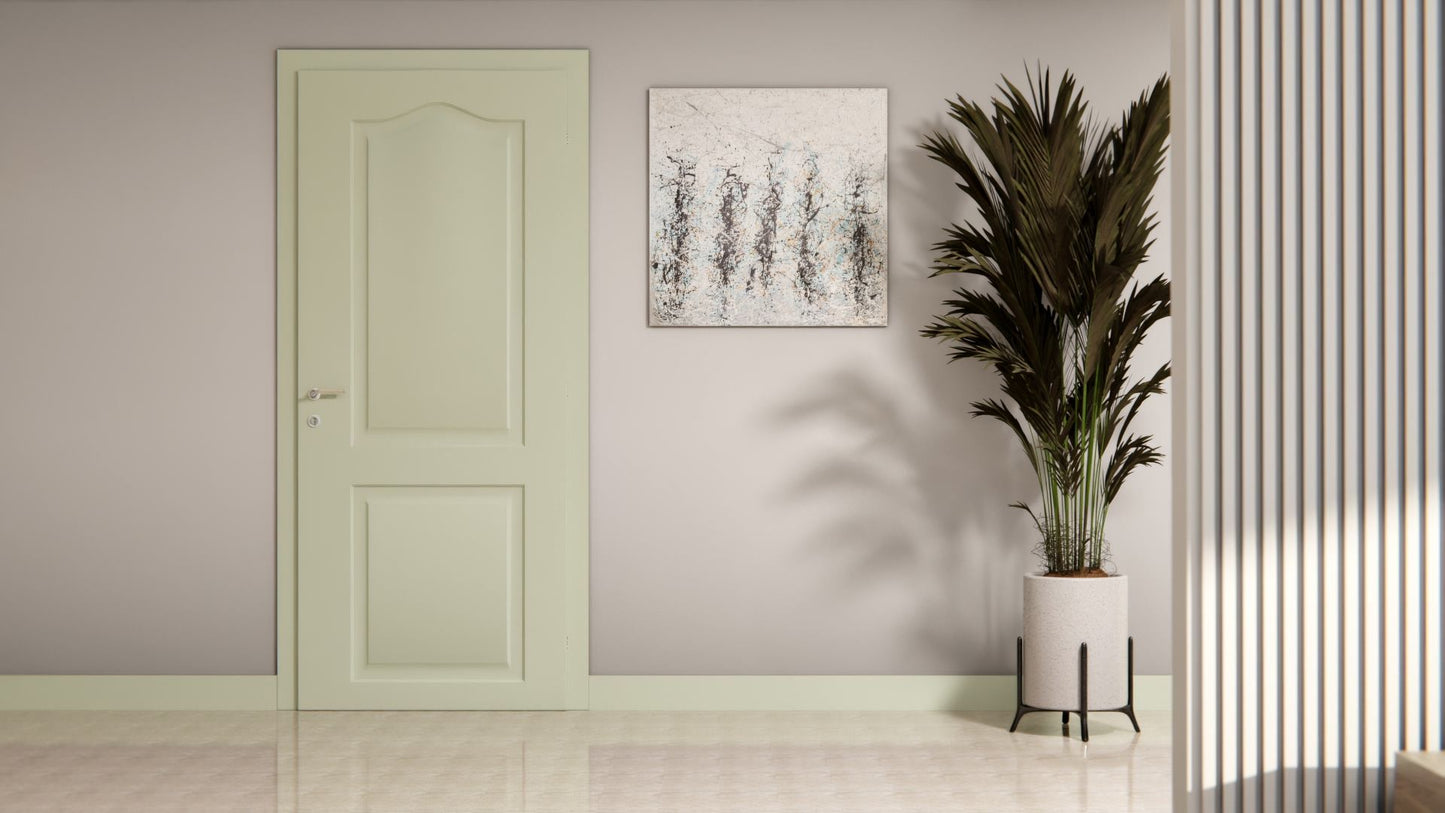 Film adhésif décoratif Cover Styl NH05 vert pistache posé sur porte