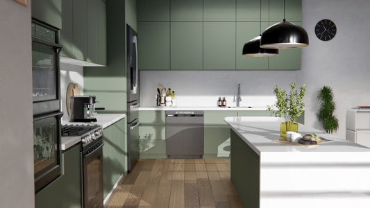 Film adhésif décoratif Cover Styl NH08 vert forêt sur façades de cuisine