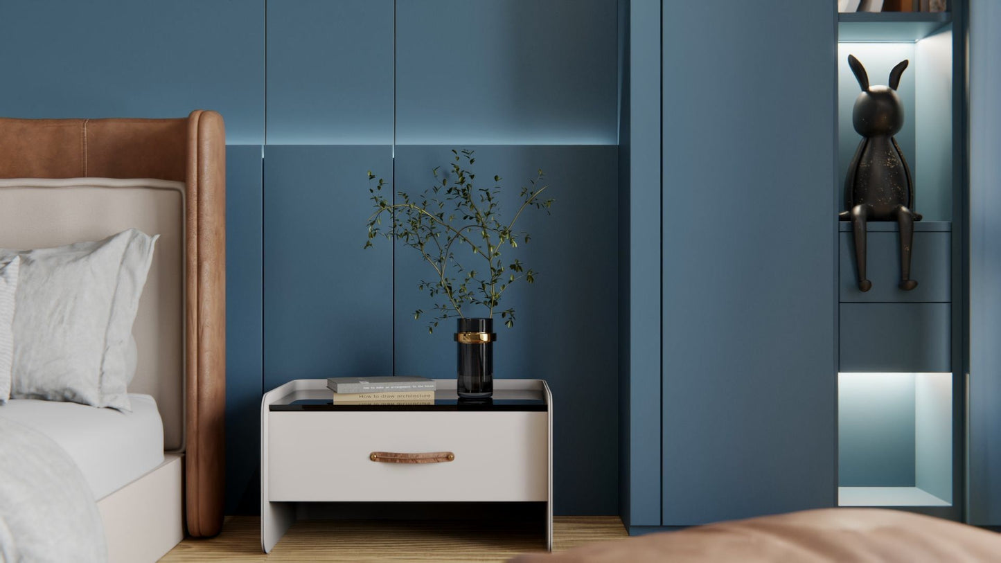 Film adhésif décoratif Cover Styl NH24 bleu océan profond sur dressing