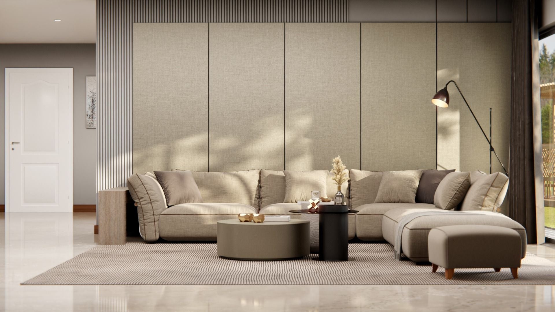 Film adhésif décoratif effet prestige naturel beige tissé texturé Cover Styl NG07 pour rénovation de cuisine, meuble, mur et salle de bain.
