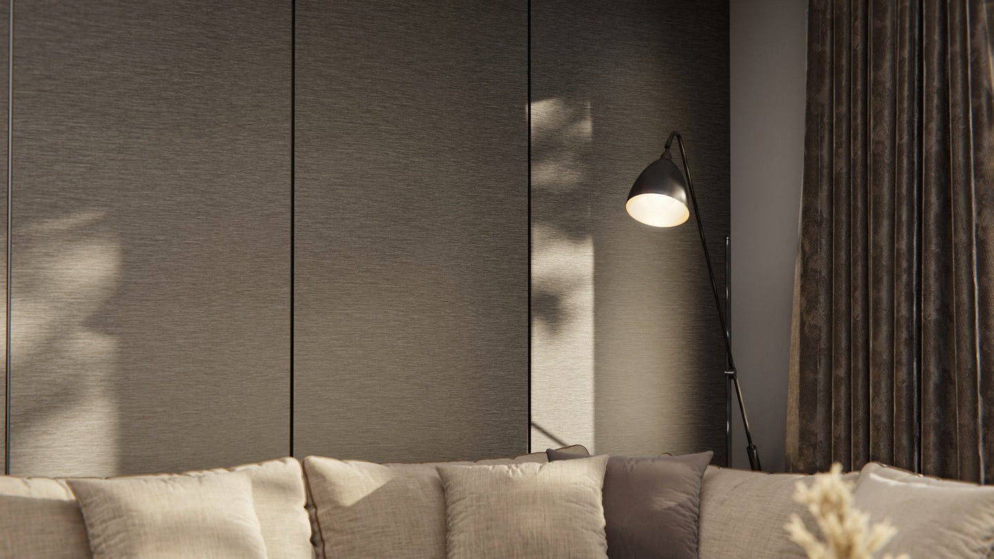 Film adhésif décoratif effet prestige naturel Mika foncé texturé Cover Styl NE73 pour rénovation de cuisine, meuble, mur et salle de bain.
