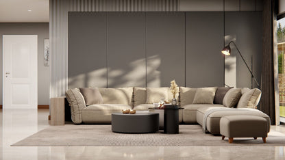 Film adhésif décoratif Cover Styl RM29 onyx posé sur meuble, table et mur du salon
