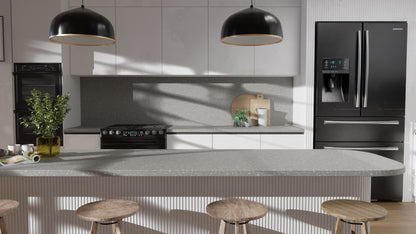 Film adhésif décoratif effet terrazzo gris moucheté Cover Styl NG02 pour rénovation de cuisine, meuble, mur et salle de bain.