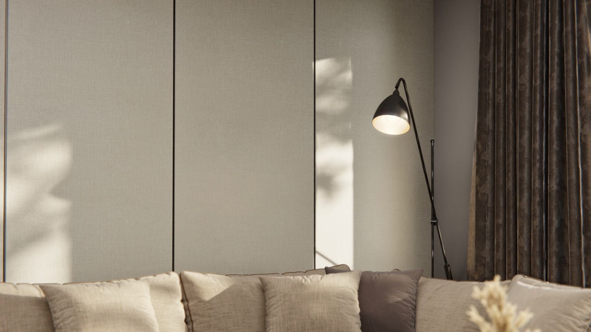 Film adhésif décoratif effet textile métallisé argent et brun ligné Cover Styl NE37 pour rénovation de cuisine, meuble, mur et salle de bain.
