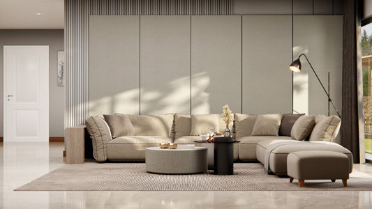 Film adhésif décoratif effet textile métallisé argent et brun ligné Cover Styl NE37 pour rénovation de cuisine, meuble, mur et salle de bain.
